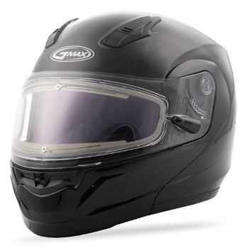 GMAX MD04S Black Modular Snowmobile Helmet w/Electric Shield