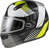 GMAX MD04S Reserve Modular Snow Helmet with Dual Lens Shield - Matte Black-Hi Vis