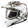 Gmax GM-11S Trapper Dual Sport Snowmobile Helmet w/ Electric Shield - White-Silver