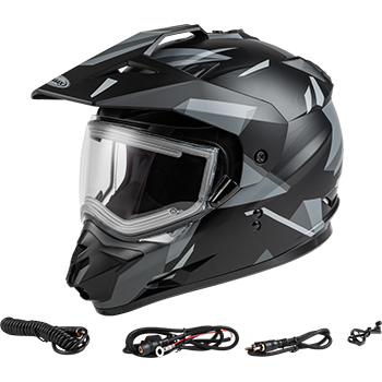 GMAX GM-11S Ripcord Electric Adventure Snow Helmet - Matte Black-Grey