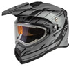 Gmax AT-21S Epic Adventure Dual Sport Snowmobile Helmet w/ Electric Shield - Matte Grey-Black