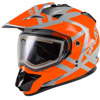 Gmax GM-11S Trapper Dual Sport Snowmobile Helmet w/ Electric Shield - Grey-Orange