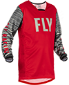 Fly Racing Youth Kinetic Wave Jersey - Red-Grey