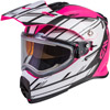 Gmax AT-21S Epic Adventure Dual Sport Snowmobile Helmet w/ Electric Shield - Pink-White-Black