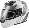 GMAX MD04S Reserve Modular Snow Helmet with Dual Lens Shield - White-Silver
