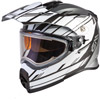 Gmax AT-21S Epic Adventure Dual Sport Snowmobile Helmet w/ Electric Shield - Silver-White-Black