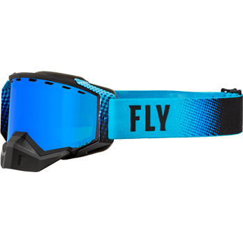 Fly Zone Snow Goggles - BLACK - BLUE / Sky Blue Mirror - Amber Lens