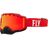 Fly Focus Goggle - RED / WHITE - Red Mirror - Amber Lens