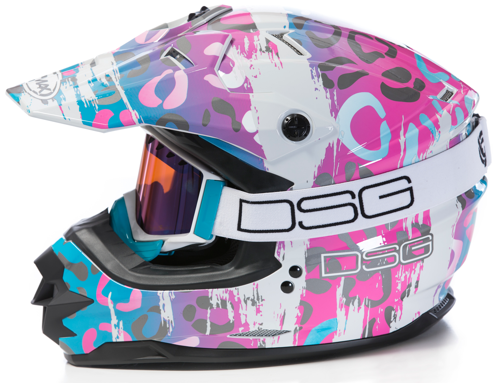 DSG GMAX GM76X Coldweather Multi-Leopard Snowmobile Helmet