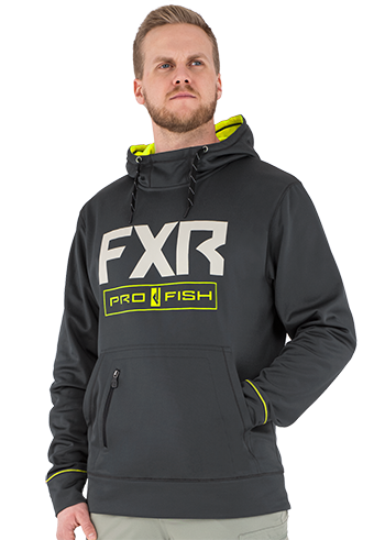 FXR Excursion Tech Pullover Hoodie - Charcoal-Hi Vis
