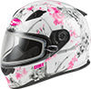 GMAX FF49S Blossom Helmet w/Dual Lens Shield - White-Pink-Grey
