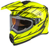 Gmax AT-21S Epic Adventure Dual Sport Snowmobile Helmet w/ Electric Shield - Matte Hi Vis-Black