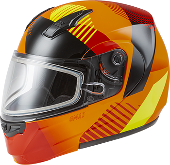 GMAX MD04S Reserve Modular Snow Helmet with Dual Lens Shield - Neon Orange-Hi Vis