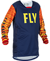 Fly Racing Youth Kinetic Wave Jersey - Navy-Yellow-Red