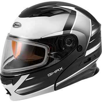 GMAX MD01S Descendant Modular Snow Helmet w/Dual Lens Shield - Matte Black-White