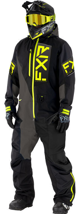 FXR Recruit Insulated Monosuit - Black-Charcoal-Hi Vis